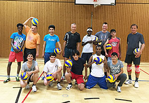 Volleyball mit Flchtlingen